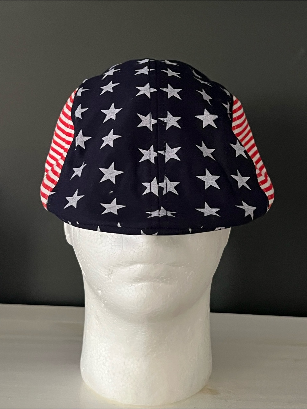 Mens Patriotic Star & Stripe Cycling Cap - Navy, Red & White